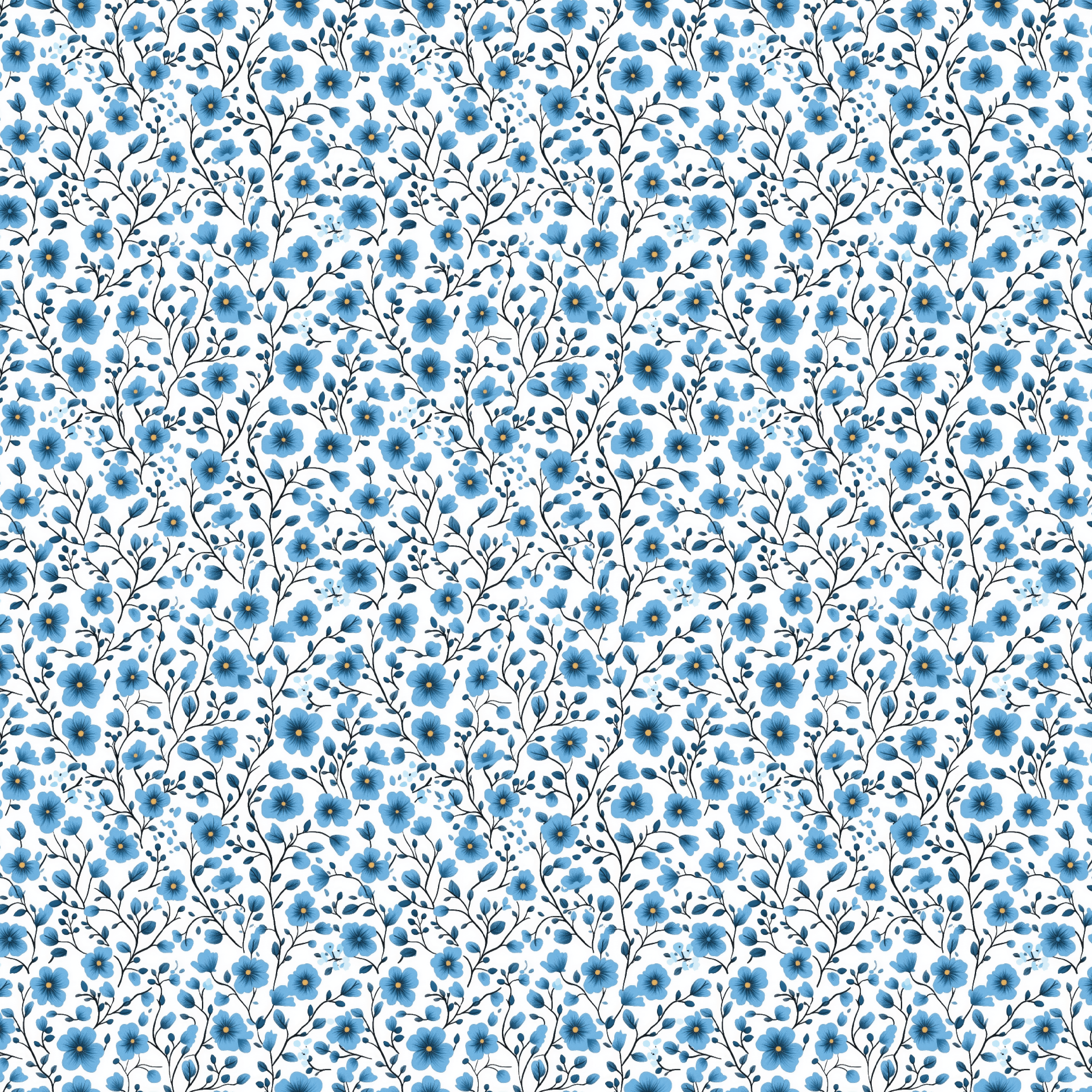 P1164 | Bitty Blue Floral Pattern Acrylic Sheets - CMB Pattern Acrylic